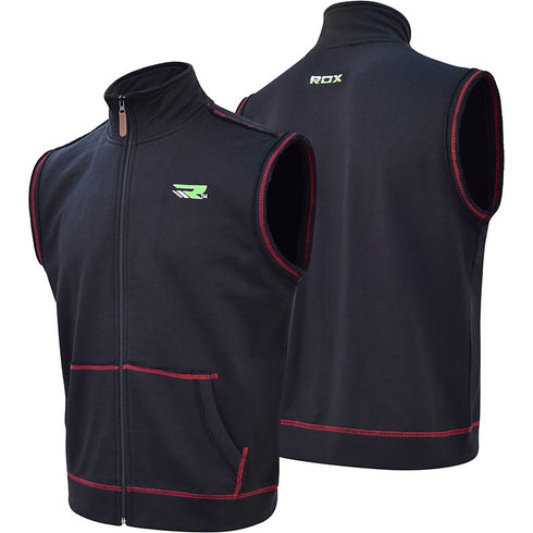 RDX U4 SLEEVELESS TERRY FLEECE HIGH-NECK JACKET-1